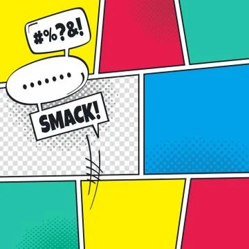 Comic template element with speech bubble halftone art Stock-Illustration