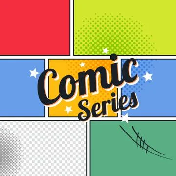 Comic template element with speech bubble halftone art Stock Illustration