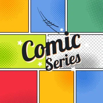 Comic template element with speech bubble halftone art Stock Illustration