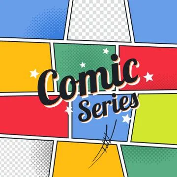Comic template element with speech bubble halftone art Stock Illustration