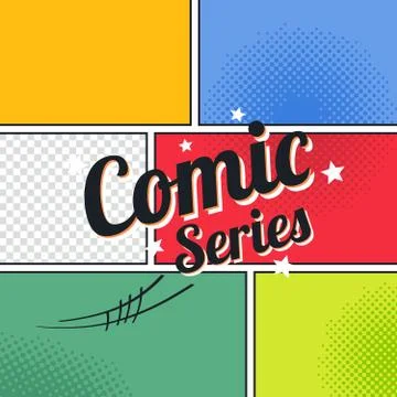 Comic template element with speech bubble halftone art Stock Illustration