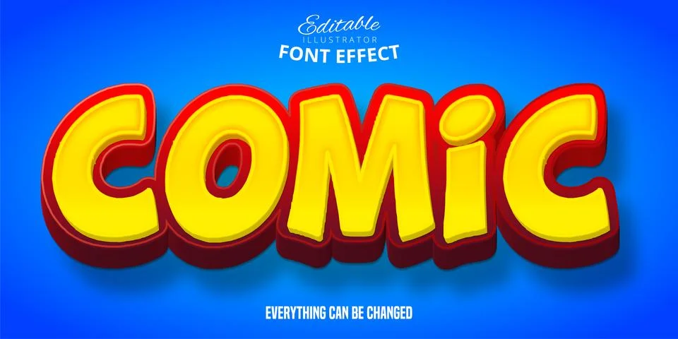 Comic text, 3d editable font effect Stock Illustration