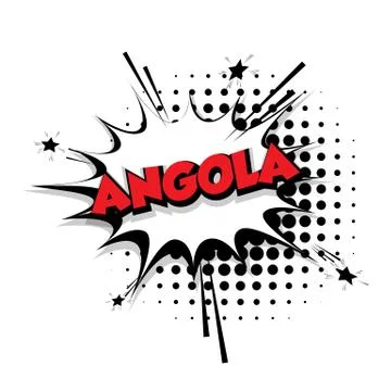 Comic text Angola sound effects pop art Stock Illustration