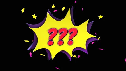 ??? Comic Text Animation, with Alpha Matte, Loop Stock Footage 154301632
