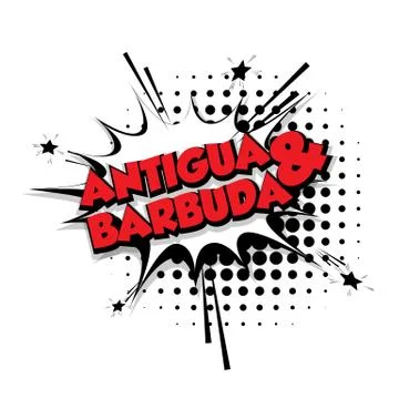 Comic text Antigua barbuda sound pop art Stock Illustration