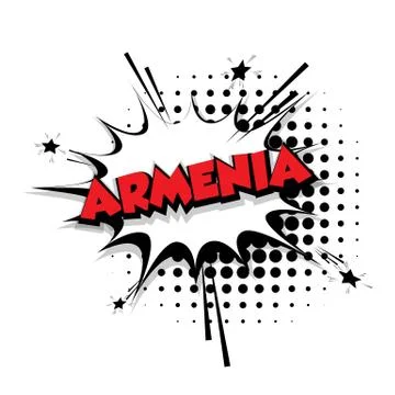 Comic text Armenia sound effects pop art Stock Illustration