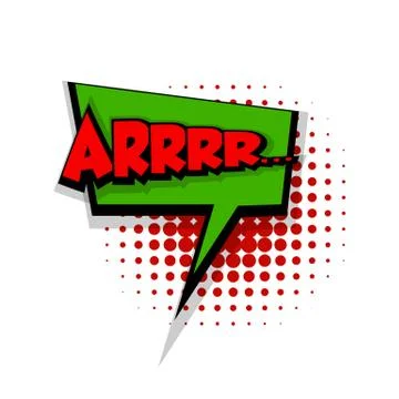 Comic text arrr sound effects pop art Stock Illustration