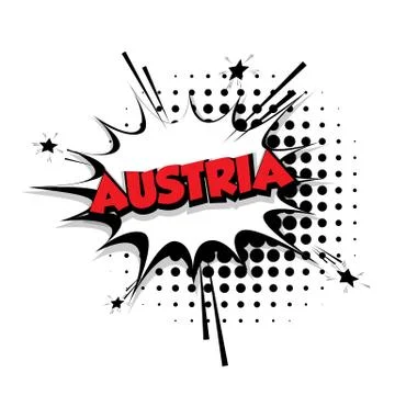 Comic text Austria sound effects pop art Stock Illustration