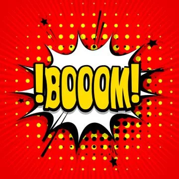 Comic text background Boom Stock Illustration