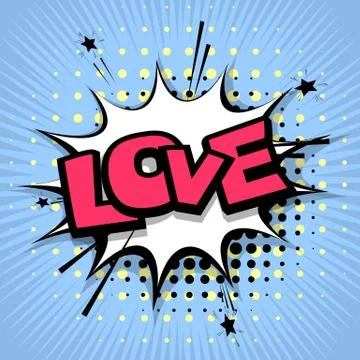 Comic text background love Stock Illustration
