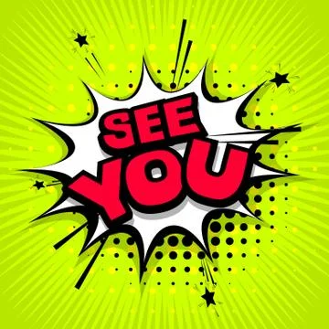Comic text background see you Stock Illustration