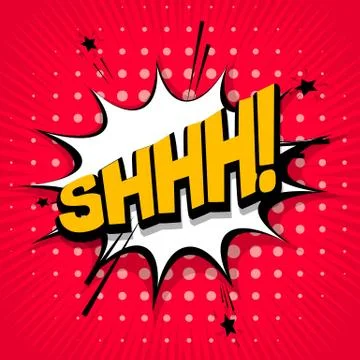 Comic text background shh Illustrazione stock