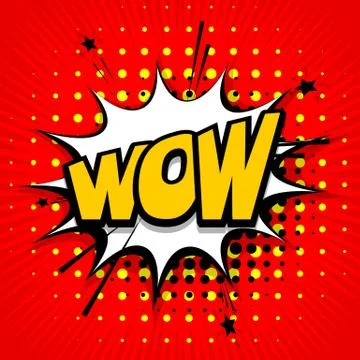 Comic text background wow Stock Illustration