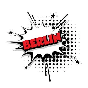 Comic text Berlin sound effects pop art Illustrazione stock