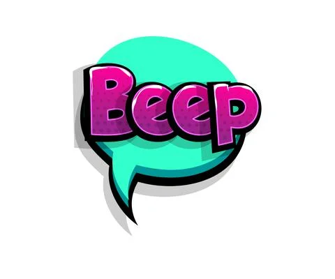 Comic text bleep beep logo sound effects Stock Illustration