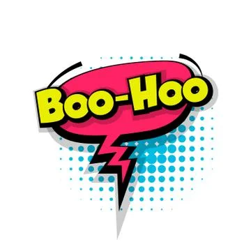 Comic text boo hoo sound effects pop art Stock Illustration