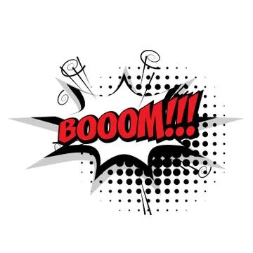 Comic text boom pop art bubble Stock Illustration