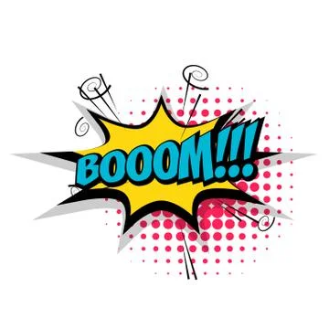 Comic text boom pop art bubble Stock Illustration