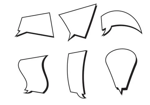 Comic text boxes vector set.Speech bubbles  with isolated white background. Stock Illustration