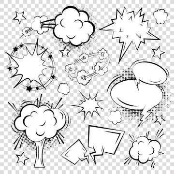 Comic text bubble blank イラスト素材