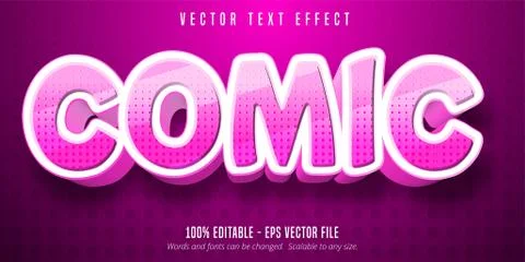 Comic text, cartoon style editable text effect Stock Illustration