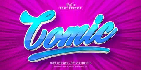 Comic text, cartoon style editable text effect Stock Illustration