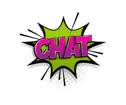 Comic text chat speech bubble pop art style Stock Illustration