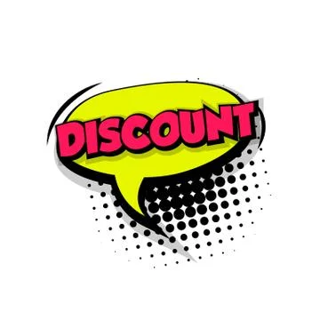 Comic text discount sound effects pop art Stock Illustration