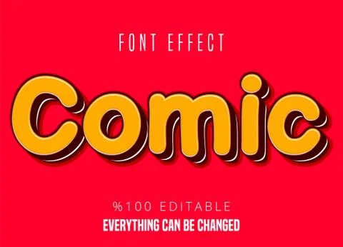 Comic text, editable font effect Stock Illustration