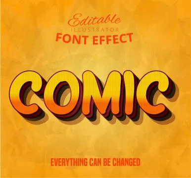 Comic text, editable font effect Stock Illustration