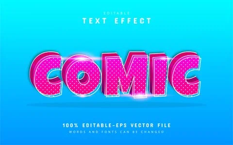 Comic text effect with dot pattern Stock Illustration