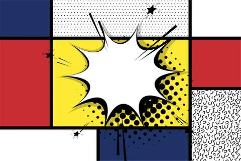 Comic text empty speech bubble pop art Stock Illustration