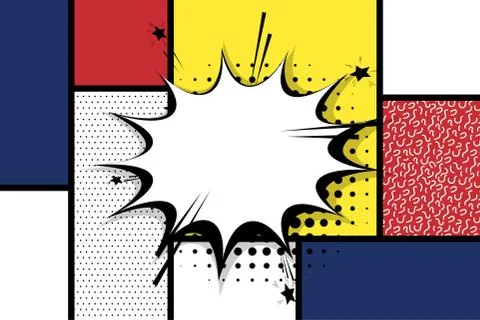 Comic text empty speech bubble pop art Stock Illustration