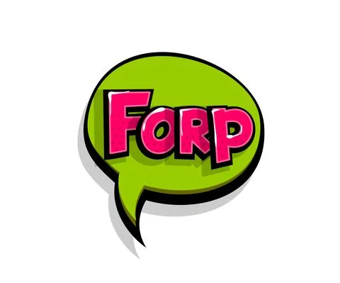 Comic text forp, frr logo sound effects Stock Illustration