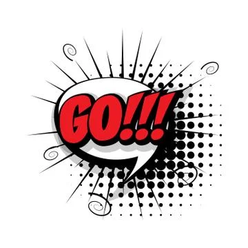 Comic text go pop art bubble Stock Illustration
