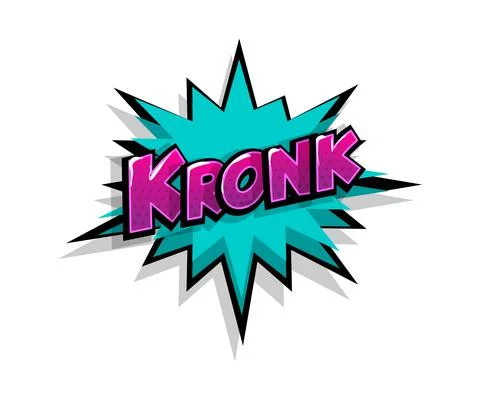 Comic text kronk boom logo sound effects Stock Illustration