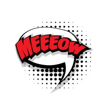 Comic text meow pop art bubble Stock Illustration