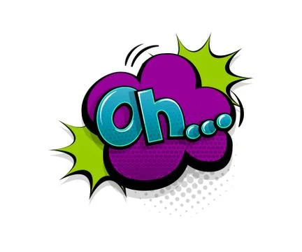 Comic text Oh speech bubble pop art style Stock Illustration