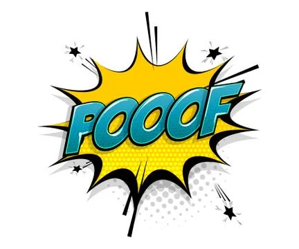 Comic text poof speech bubble pop art style Stock Illustration
