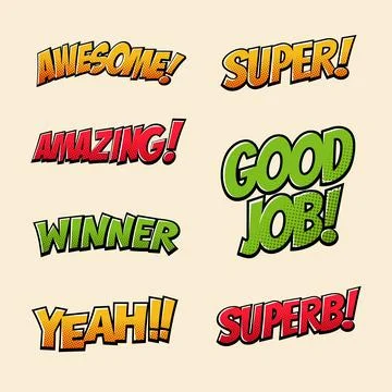 Comic text pop art collection. Stock Illustration