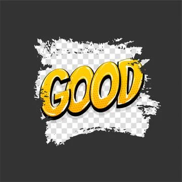 Comic text pop art grunge brush good ok Illustrazione stock
