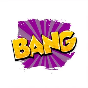 Comic text pop art grunge brush bang boom pow Stock Illustration