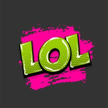 Comic text pop art grunge brush lol Stock Illustration