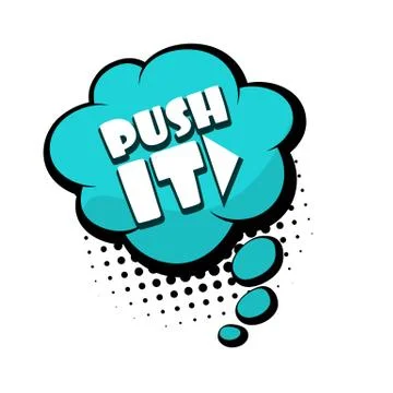 Comic text push it Stock Illustration