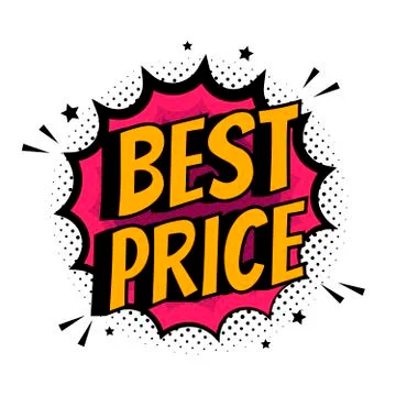Comic text sound effects. Lettering best price, sale, tag. Vector comic bubbl Stockillustratie