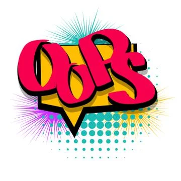 Comic text speech bubble ops, splash Stock Illustration