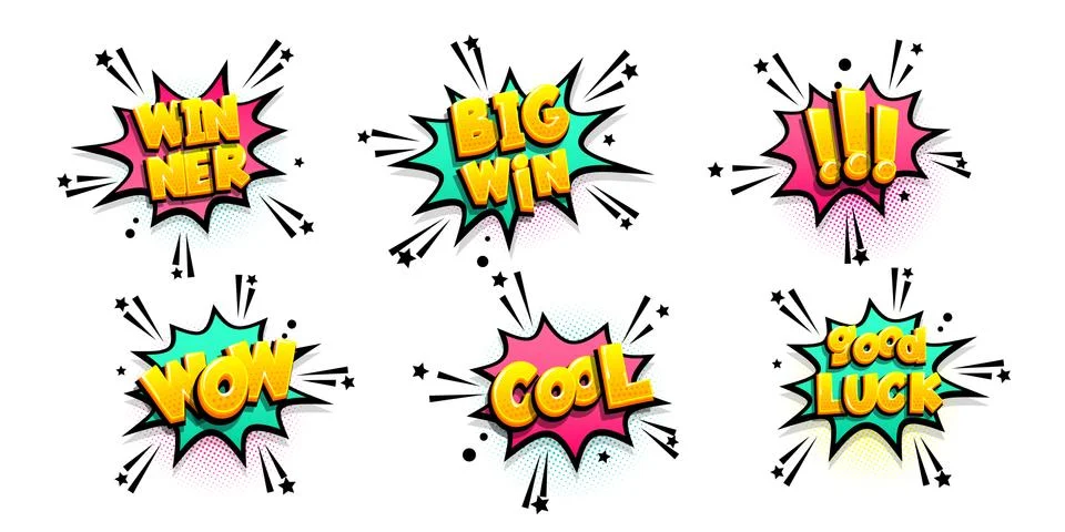 Comic text speech bubble pop art style Stock Illustration