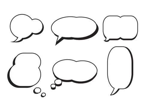 Comic text speech bubble star set vector.Dialog empty box space Stock Illustration