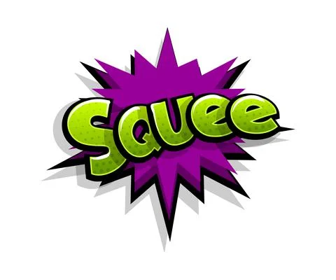 Comic text sque, squee logo sound effects Stock Illustration