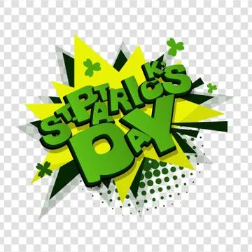 Comic text St Patrick Day transparent Stock-Illustration